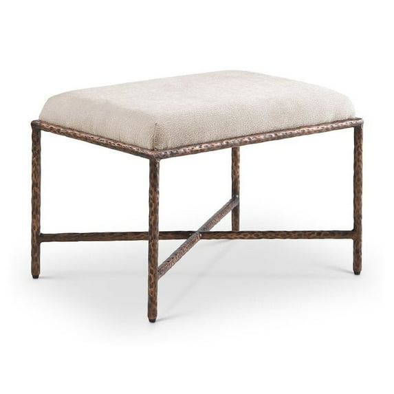 Meridian Furniture Valley Beige Chenille Fabric Bench