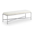 thumbnail image 1 of Meridian Furniture Valley Cream Chenille Fabric Bench, 1 of 7