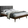 thumbnail image 1 of Meridian Furniture Vance Gray Durable Linen Fabric King Bed, 1 of 7