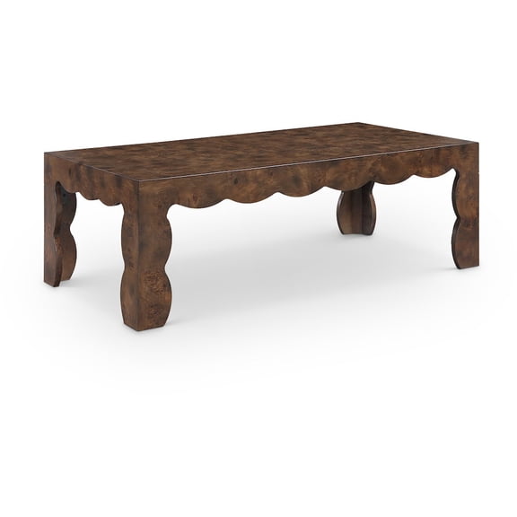 Meridian Furniture Vassa Brown Burl Veneer Coffee Table