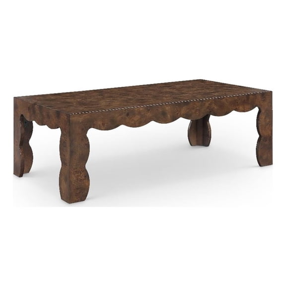 Meridian Furniture Vassa Brown Burl Veneer Coffee Table