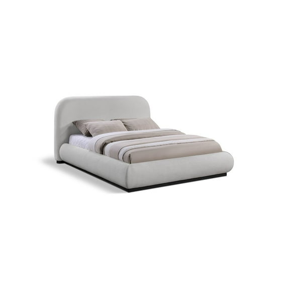 Meridian Furniture Vaughn Grey Chenille Fabric King Bed