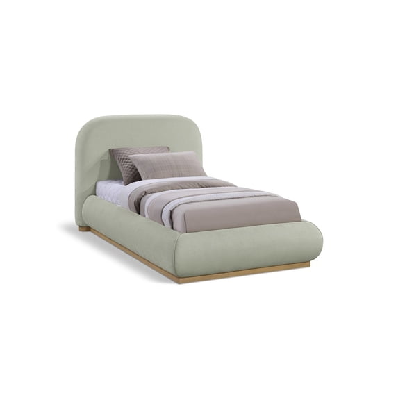 Meridian Furniture Vaughn Mint Chenille Fabric Twin Bed