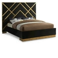 thumbnail image 1 of Meridian Furniture Vector Rich Velvet Queen Bed in Black, 1 of 5