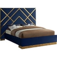 thumbnail image 1 of Meridian Furniture Vector Rich Velvet Queen Bed in Navy, 1 of 6