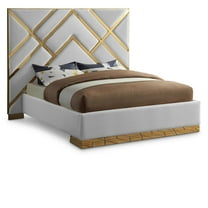 Meridian Furniture Vector White Faux Leather King Bed
