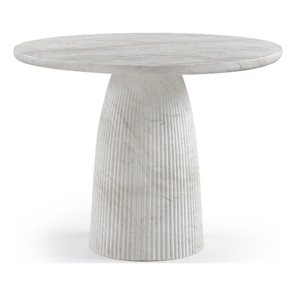 Meridian Furniture Venosa 42" White Concrete Indoor / Outdoor Dining Table