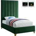 thumbnail image 1 of Meridian Furniture Via Rich Velvet Twin Bed in Green, 1 of 8