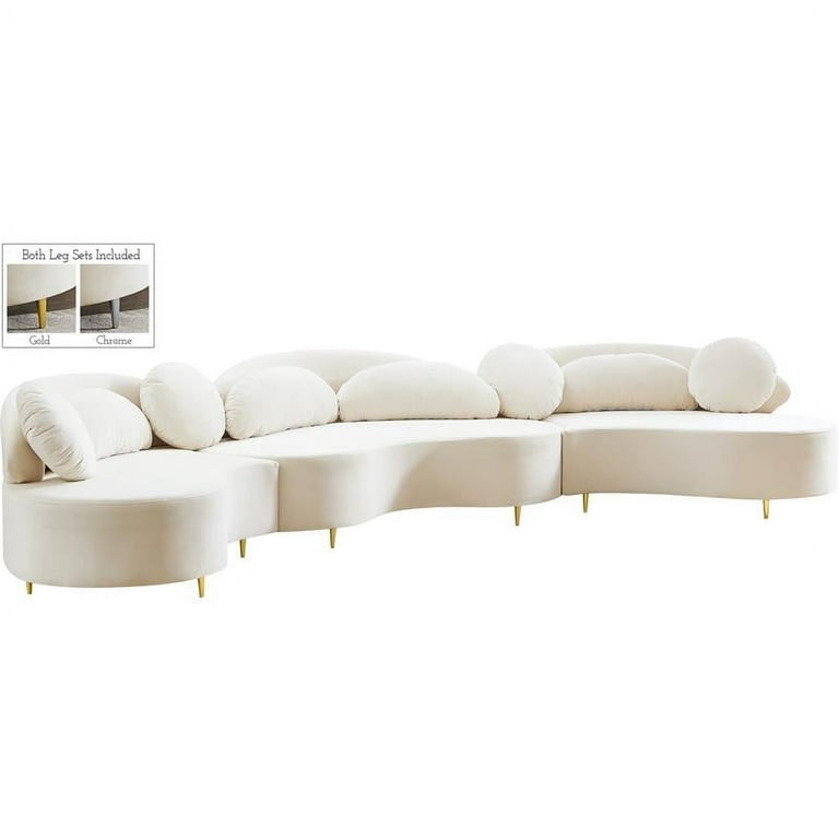 Meridian Furniture Vivacious Velvet 3pc. Sectional Meridian Furniture Vivacious Velvet 3pc. Sectional