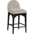 thumbnail image 1 of Meridian Furniture Waldorf Beige Chenille Fabric Stool, 1 of 8