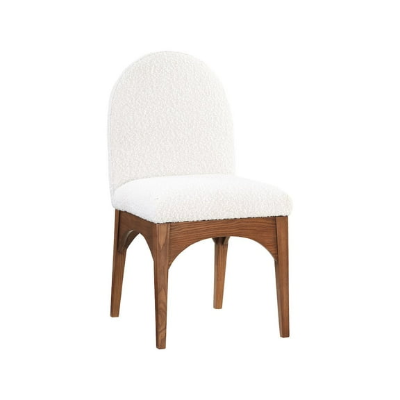 Meridian Furniture Waldorf Cream Boucle Fabric Dining Side Chair