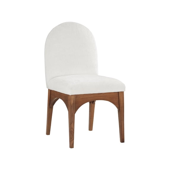 Meridian Furniture Waldorf Cream Chenille Fabric Dining Side Chair