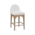 thumbnail image 1 of Meridian Furniture Waldorf Cream Chenille Fabric Stool, 1 of 7
