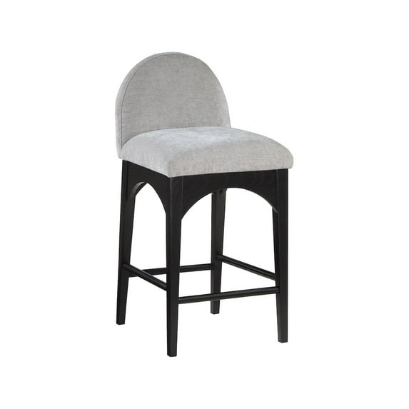 Meridian Furniture Waldorf Grey Chenille Fabric Stool