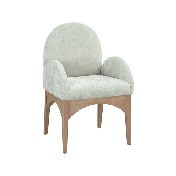 Meridian Furniture Waldorf Mint Chenille Fabric Dining Arm Chair