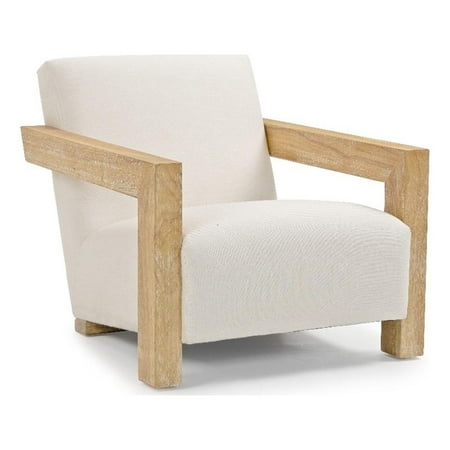 Meridian Furniture Ward Cream Linen Textured Fabric Accent Chair