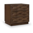 thumbnail image 1 of Meridian Furniture Weave Brown Oak Veneer Night Stand, 1 of 10