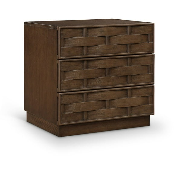 Meridian Furniture Weave Brown Oak Veneer Night Stand