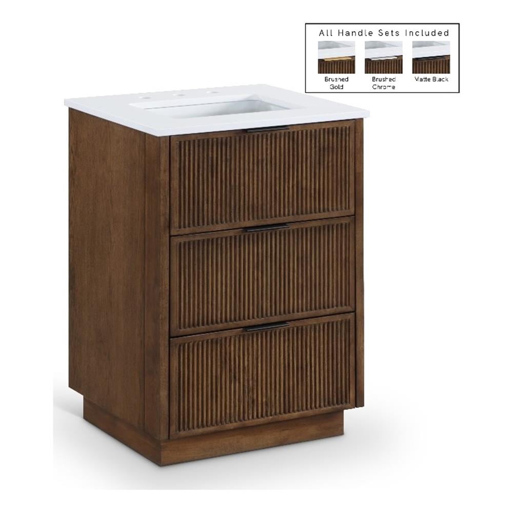Meridian Furniture Willard 24" Brown Engineered Stone Bathroom Vanity
