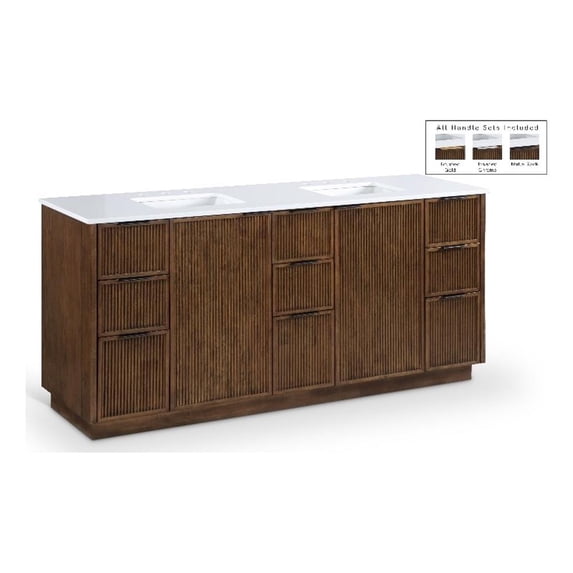 Meridian Furniture Willard 72" Brown Engineered Stone Bathroom Vanity