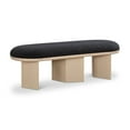 thumbnail image 1 of Meridian Furniture Wilshire Black Boucle Fabric Bench, 1 of 9