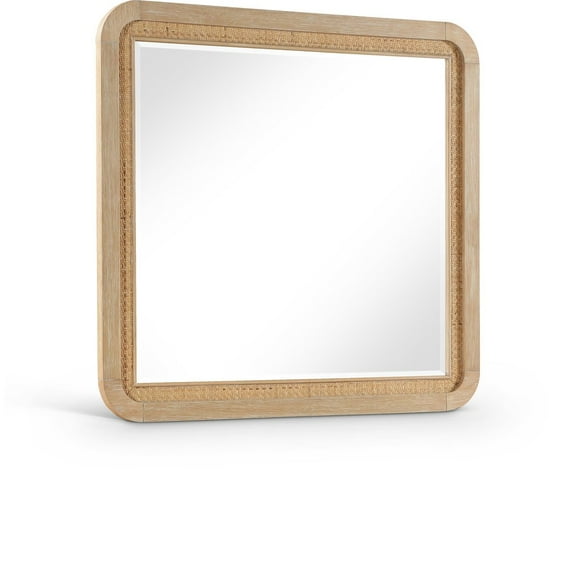 Meridian Furniture Windsor Natural Rubberwood Mirror