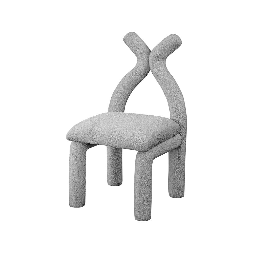 Meridian Furniture Xena Grey Boucle Fabric Accent/Dining Chair