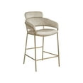 thumbnail image 1 of Meridian Furniture Yara Stone Velvet Counter Stool, 1 of 6