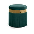 thumbnail image 1 of Meridian Furniture Yasmine Contemporary Velvet Ottoman/Stool in Green, 1 of 4