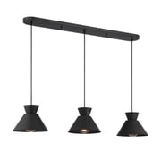 Meridian M100134MBK 3-Light Linear Chandelier in Matte Black