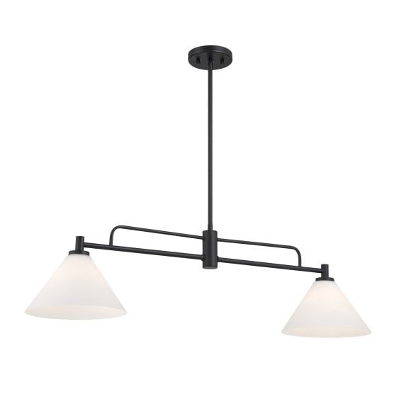 Meridian M100136MBK 2-Light Linear Chandelier in Matte Black