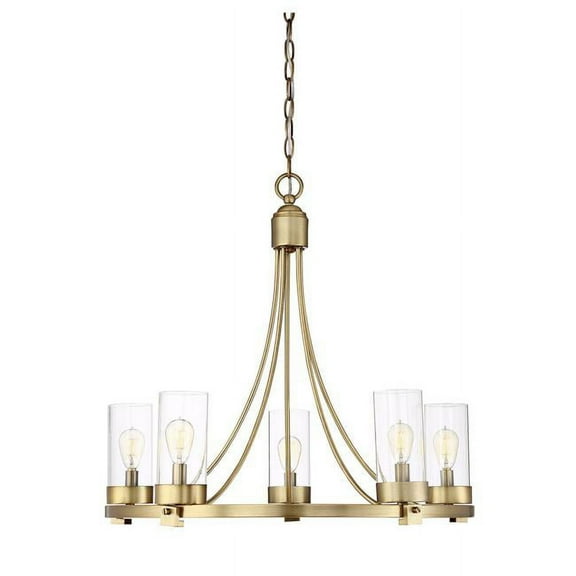 Meridian M10018NB 5-Light Chandelier in Natural Brass