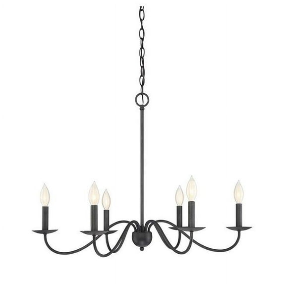 Savoy House Meridian 6 Light Chandelier - Aged Iron - M10042AI