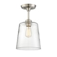 thumbnail image 1 of Meridian M60010BN 1 Light Semi Flush - Clear Glass Inner Shade with Brushed Nickel, 1 of 4