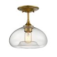 thumbnail image 1 of Meridian M60017NB 1 Light Semi Flush - Natural Brass, 1 of 6