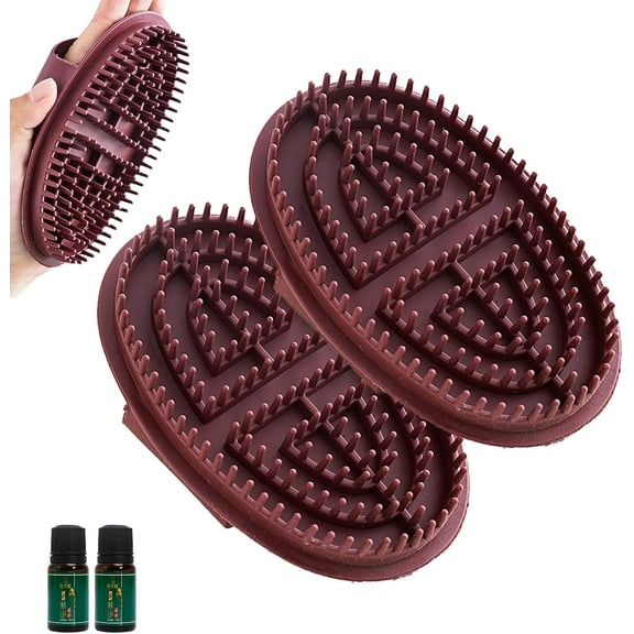 Meridian Massage Brush 2-Piece Set - Full-Body Relaxation Tool with Essential Oil Applicator for Home/Salon Use (Professional Body Care Design)