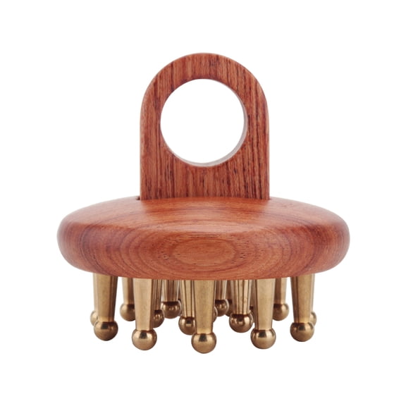 Meridian Massage Comb Head Gua Sha Massage Tool Copper Wood Therapy Massage Comb Blood Circulation Scraping Massager Anti-static