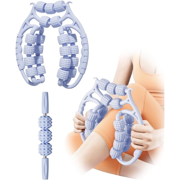 Meridian Massage Roller for Calf, Manual Leg Massage Roller with Multi Wheel Design, Muscle Massage Roller Tool for Thigh Arm Body Relaxation and Self Massage