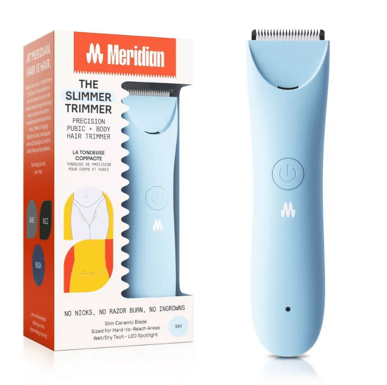 Meridian Slimmer Trimmer, Precision Pubic & Body Hair Trimmer for Women ...