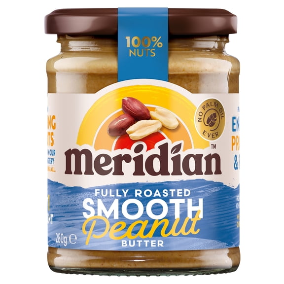 Meridian Smooth Peanut Butter 100% Nuts 280g, Imported from Britain