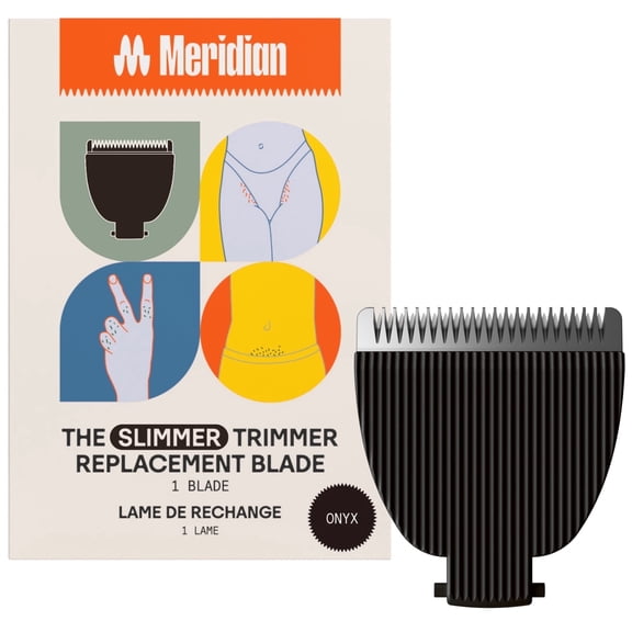 Meridian Slimmer Trimmer Replacement Blade for Personal Grooming Shaver, Signature Slim Ceramic, Onyx, 1-Pack