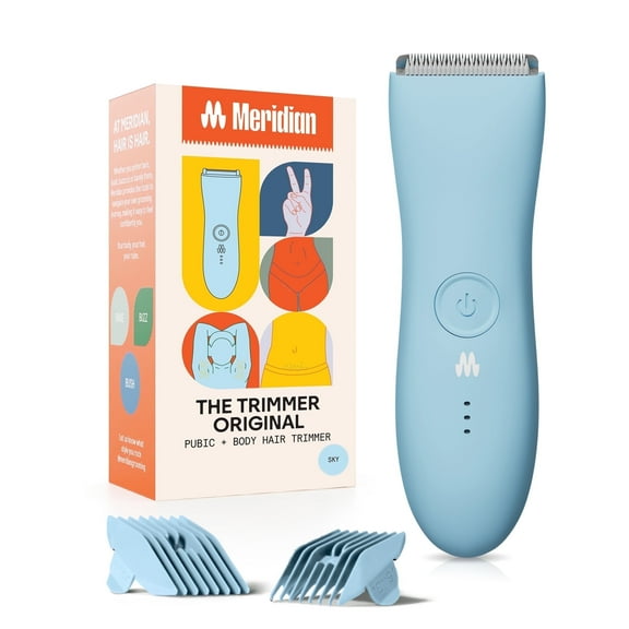 Meridian Trimmer Original Bikini & Body Hair Electric Shaver for Women & Men, Sky