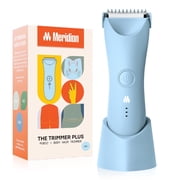 Meridian Plus Trimmer Enhanced Bikini & Body Shaver, Waterproof Electric Groin Shaver for Women & Men, Sky