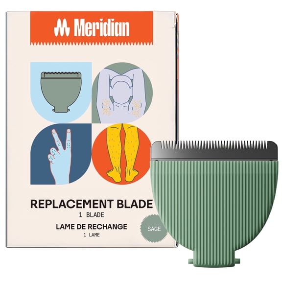 Meridian Trimmer Electric Shaver Replacement Blade for Bikini & Groin Grooming, Signature Ceramic, Sage, 1-Pack