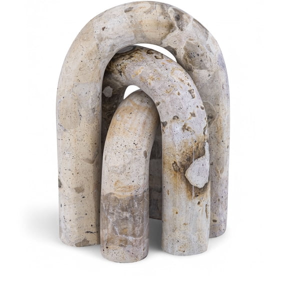 Meridian Furniture Arco Beige Marble 3pc. Decorative Object