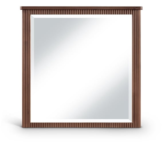 Meridina Furniture Astrid Brown Solid Wood And Oak Veneer Mirror