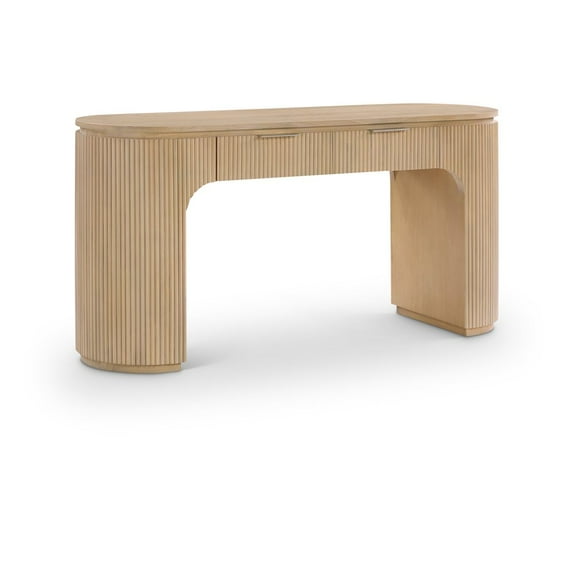 Meridian Furniture Astrid Natural Solid Wood And Oak Veneer Desk
