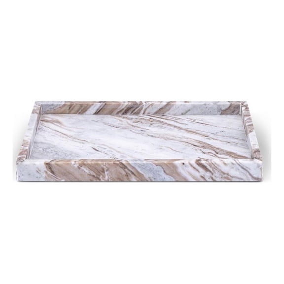 Meridian Furniture Barletta Brown Rectangular Marble Tray