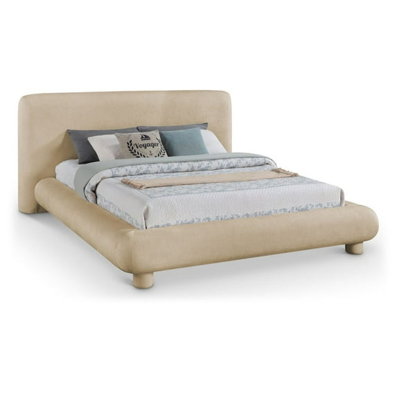 Meridina Furniture Blair Beige Chenille Fabric Upholstered King Bed