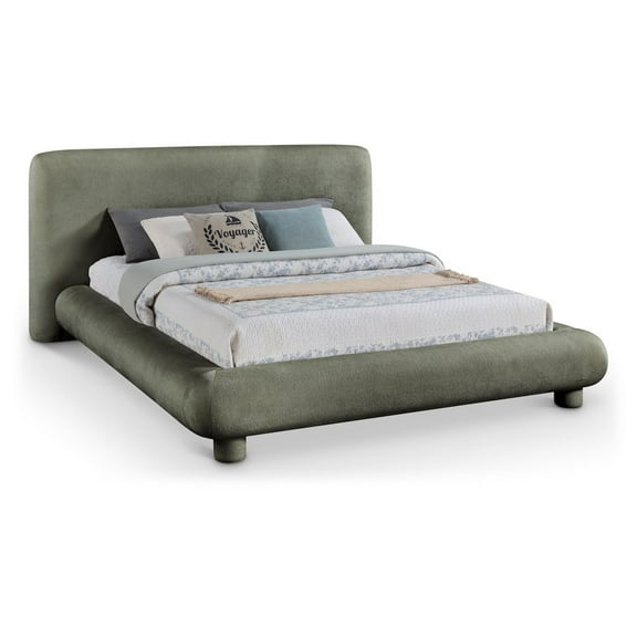 Meridina Furniture Blair Green Chenille Fabric Upholstered Full Bed